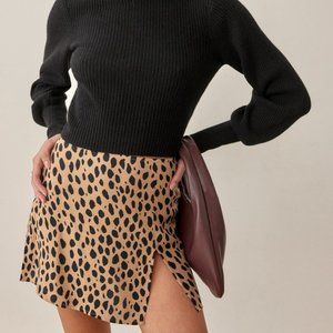 Reformation Margot Animal Print Mini Skirt